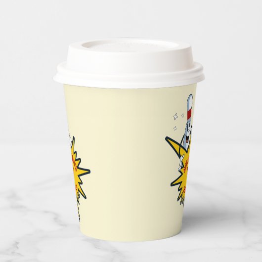 Elke leeftijd retro mascotte bowling verjaardagsfe papieren bekers (Links)