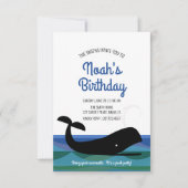 elke leeftijd retro OCEAN WHALE verjaardagsfeestje Kaart (Voorkant)