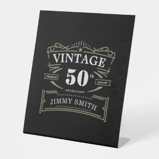  elke leeftijd rustiek thema reclamebord met voetstuk