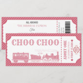 Elke leeftijd trein thema meisje verjaardag kaart (Voorkant / Achterkant)