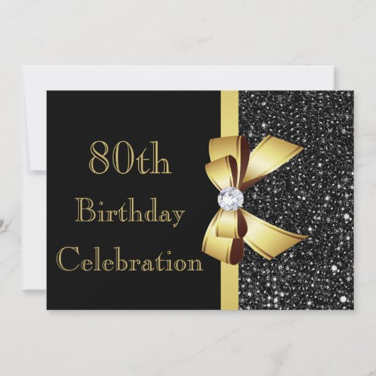 Elke leeftijd Verjaardag Black Faux Sequins Gold B Kaart (Voorkant)