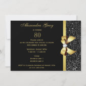 Elke leeftijd Verjaardag Black Faux Sequins Gold B Kaart (Achterkant)