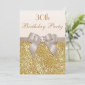 Elke leeftijd Verjaardag Gouden Glitter Diamond Bo Kaart (Staand voorkant)