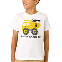Elke leeftijd Verjaardag Jongen Gele Dump Truck