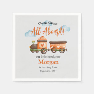 Elke Leeftijd Verjaardag Mooie Train Waterverf Par Servet