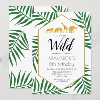 ELKE LEEFTIJD - Verjaardags Jungle Safari Uitnodig Kaart