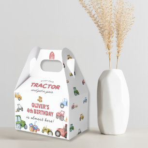 Elke leeftijd Waterverf tractor verjaardag Bedankdoosjes