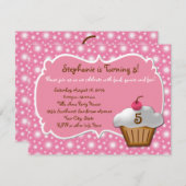 Elke leeftijd, zwellen zoete cupcake verjaardag ui kaart (Voorkant / Achterkant)