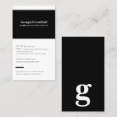 Elke letter, Simple Deluxe zwart-wit Visitekaartje (Voorkant / Achterkant)