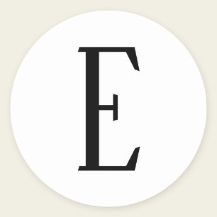 Elke letter Zwart & Wit of doe-het-zelf kleuren Ronde Sticker
