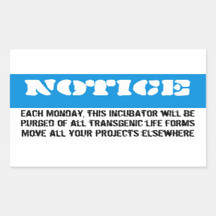 Elke maandag wordt deze koelkast schoongemaakt rechthoekige sticker