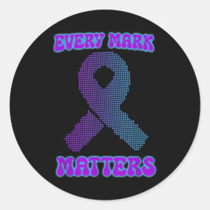 Elke Mark S, week van zelfmoordpreventie en stip d Ronde Sticker
