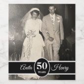 Elke mijlpaal bruiloft Jubileum foto Wijn Etiket (Enkel label)
