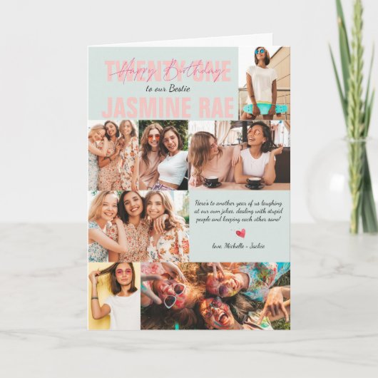 Elke moderne verjaardag | 7 Fotocollage Kaart (Voorkant)