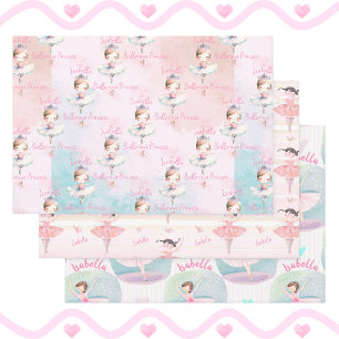 Elke naam  Ballet Princess Ballerina Gift Inpakpapier Vel