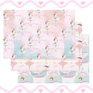 Elke naam  Ballet Princess Ballerina Gift Inpakpapier Vel