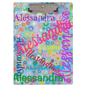 Elke Naam Collage Klembord met Bloemen