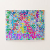 Elke naam Collage Puzzel met bloemen Legpuzzel (Horizontaal)
