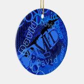 Elke naam  Creative Blue Keramisch Ornament (Rechts)