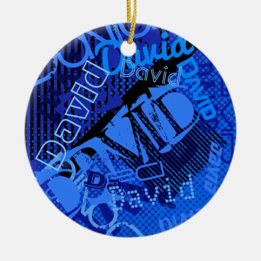 Elke naam  Creative Blue Keramisch Ornament (Voorkant)