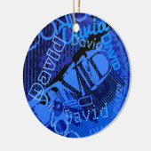 Elke naam  Creative Blue Keramisch Ornament (Links)