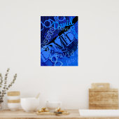 Elke naam  Creative Blue Poster (Keuken)