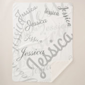 Elke naam Creative Grey & White Sherpa Deken (Voorkant)