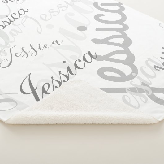Elke naam Creative Grey & White Sherpa Deken (3/4)