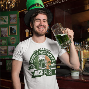 Elke naam Irish Pub Funny St Patrick's Day Custo T-shirt