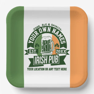 Elke naam Irish Pub Personalized Saint Patricks Da Papieren Bordje