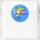 Elke naam & leeftijd Leuke Verjaardagsballonnen St Ronde Sticker (Tas)