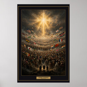 Elke Natie — De Menigte Poster Ingelijst