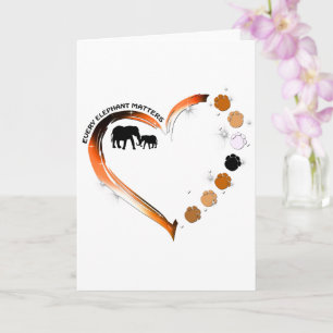 Elke olifant doet ertoe Golden Heart Elephant Paws Kaart