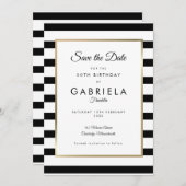 Elke ouderdag van de klassieke streep save the date (Voorkant / Achterkant)