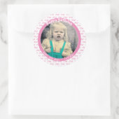 Elke pagina en foto: Birthday Number Pattern Roze Ronde Sticker (Tas)