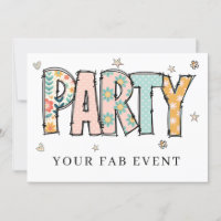 * Elke PARTY DIY Uitnodiging Doodle Evenement Kle