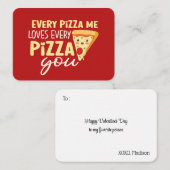 Elke Pizza die ik hou van je grappige Valentijnsda Notitiekaartje (Voorkant / Achterkant)