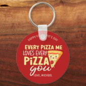 Elke Pizza die ik hou van je griezelige Valentijns Sleutelhanger (Voorkant)