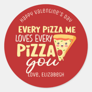 Elke Pizza Houdt Van Jou Schattige Valentijnsdag R Ronde Sticker