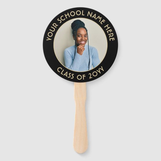 Elke prijsopgave 2 Foto zwart en Gold modern Afstu Handwaaier (Achterkant)