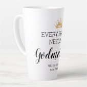 Elke prins heeft een Godmoeder Christening nodig Latte Mok (Linkerhoek)