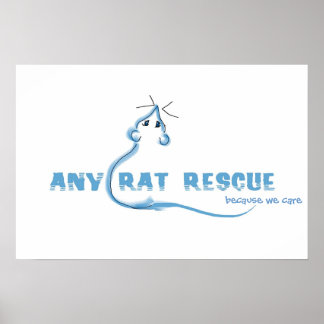 Elke Rat Rescue - Blauw Logo Poster