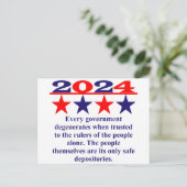 Elke regering degradeert wanneer ze wordt vertrouw briefkaart (Staand voorkant)