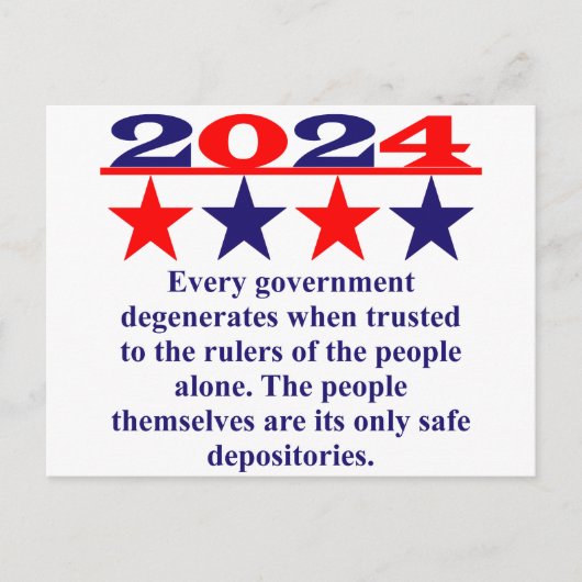 Elke regering degradeert wanneer ze wordt vertrouw briefkaart (Voorkant)