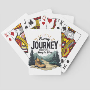 Elke reis begint met een enkele stap wandelen pokerkaarten