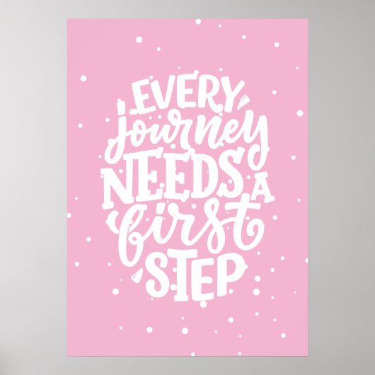 Elke reis heeft een eerste stap nodig poster (Voorkant)