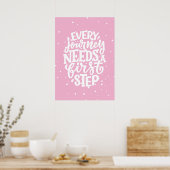 Elke reis heeft een eerste stap nodig poster (Keuken)