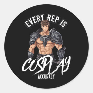 Elke rep is Cosplay Nauwkeurigheid Gym Quote Ronde Sticker
