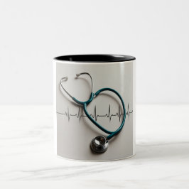 Elke slok houdt het hart kloppend tweekleurige koffiemok