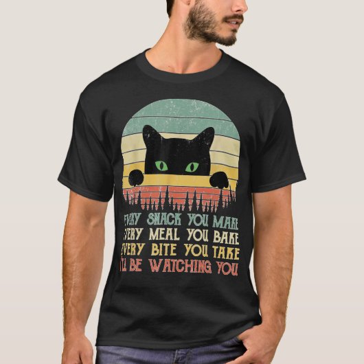 Elke snack die je kat grappige kat maakt t-shirt (Voorkant)